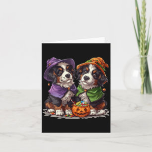 Carte Femmes Mignons Chiens de Montagne Bernois Sorcière