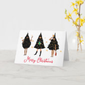 Carte Femmes noires habillées en noir fête des arbres de (Fleur jaune)