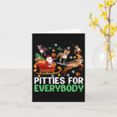 Carte Femmes Pitties pour tout le monde Noël Pitbull Chi (Fleur jaune)