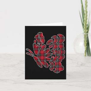 Carte Femmes Rouge Buffalo Carreaux Papillon Famille Cor
