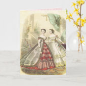 Carte Femmes vintages de 1860s (Fleur jaune)