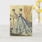 Carte Femmes vintages des années 1860 (Fleur jaune)