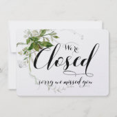 Carte Fenêtre Boutique Vert doux Ouvrir Panneau fermé (Dos)