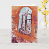 Carte Fenêtre du Studio de Vincent van Gogh à l'Asile (Fleur jaune)