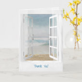 Carte fenêtre ouverte et étoile de mer océan merci (Fleur jaune)