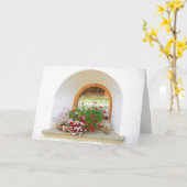 Carte Fenêtre vintage avec fleurs (Fleur jaune)