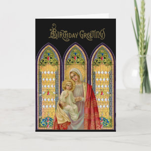 Carte Fenêtres en verre coloré de la Vierge Marie Jésus 