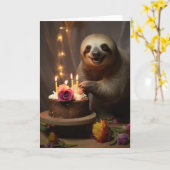 Carte Fente avec gâteau d'anniversaire (Fleur jaune)