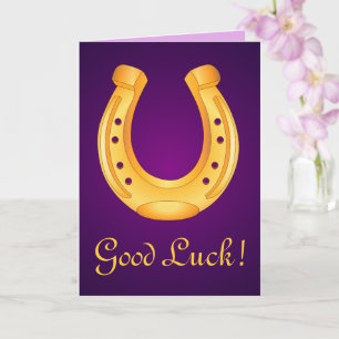 Carte Fer à cheval doré Chanceux Deep Purple