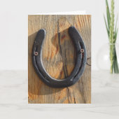 Carte Fer à cheval occidental rustique chanceux (Devant)