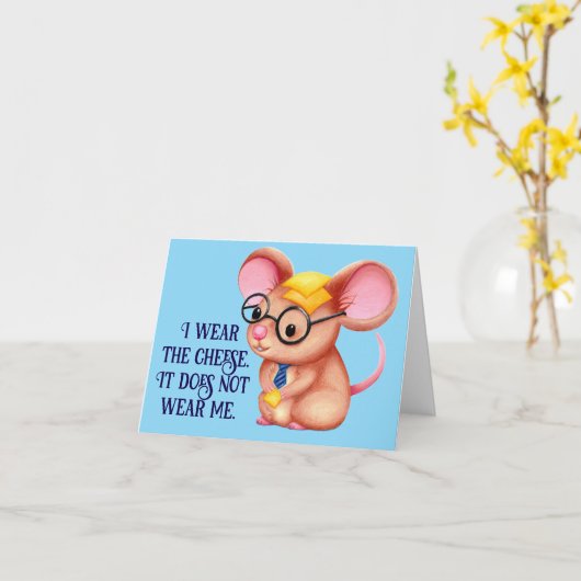 Carte Fer Cheese Man Business Souris Cravate lunettes Ne (Fleur jaune)