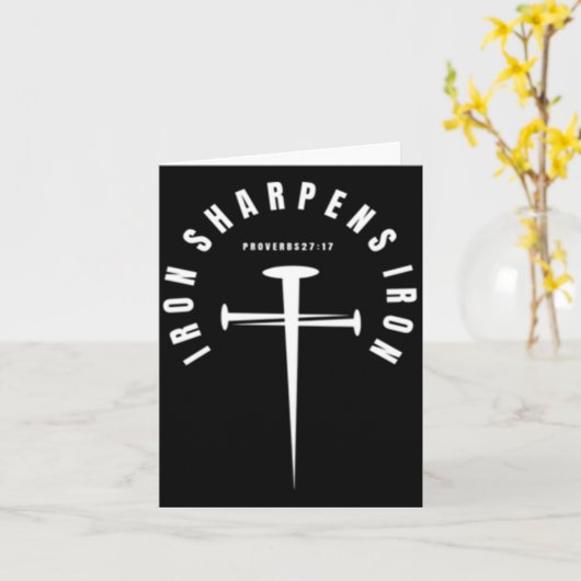 Carte Fer S'affûte Fer Proverbes 27_17 - Avant Et Arrièr (Fleur jaune)