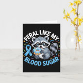 Carte Feral Like My Blood Sugar Raccoon  (Fleur jaune)