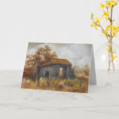 Carte Ferme à grange abandonnée Pays rustique (Fleur jaune)