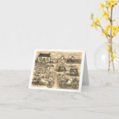 CARTE FERME AVICOLE, THÈME DE THANKSGIVING PAYSAN HUMORI (Fleur jaune)