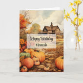 Carte Ferme citrouille Récolte automnale Automne Anniver (Fleur jaune)