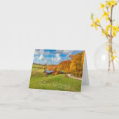 Carte Ferme d'automne avec texte personnalisé (Fleur jaune)