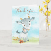 Carte Ferme de chèvres aquarelle (Fleur jaune)