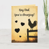 Carte Ferme de Coq Rustique Papa Incroyable Fête des Pèr (Devant)