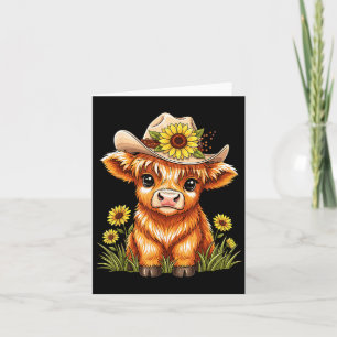 Carte Ferme de tournesols de vache des Highlands mignonn