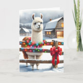 Carte Ferme vintage et Noël Cute Llama (Devant)