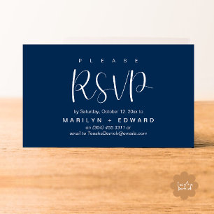 Carte fermée de rappel RSVP faire-part de mariage