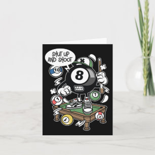 Carte Fermer Et Tirer Cartoon Billard Billard Cadeau