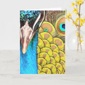 Carte Fermer Peacock couleurs Anniversaire (Fleur jaune)