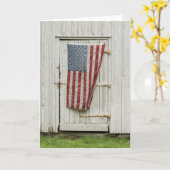 Carte Fermes | Porte Blanche Avec Drapeau Américain (Fleur jaune)