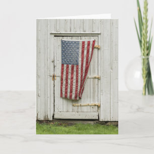 Carte Fermes Porte Blanche Avec Drapeau Américain