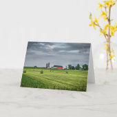 Carte Fermes | Red Barn & Silo au printemps (Fleur jaune)