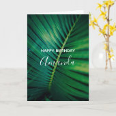 Carte Fermeture de la jambe verte Palm Frond Photo Anniv (Fleur jaune)