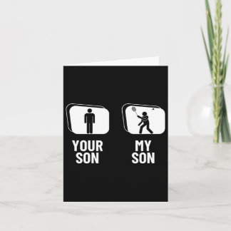 Carte Fermez votre fils mon père maman drôle Dminton