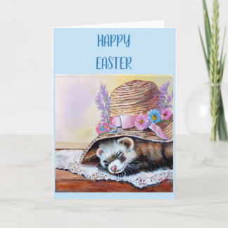 Carte Ferret Easter Folded Greeting Card