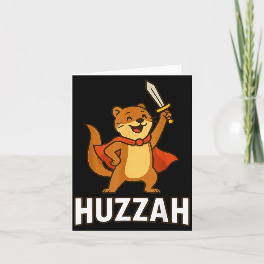 Carte Ferret Huzzah Knight Sword Funny For Men Women Kid (Devant)