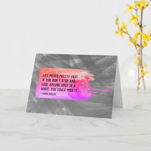 Carte Ferris Bueller Life Moves Plutôt Rapide Devis Vier (Fleur jaune)