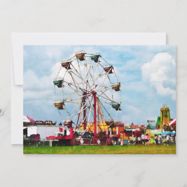 Carte Ferris Wheel contre Blue Sky (Devant)