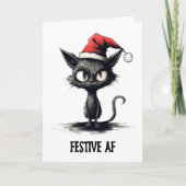 Carte Festif AF Sarcastique Chat Noël (Devant)