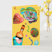Carte Festif Anniversaire (Fleur jaune)
