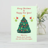 Carte Festif Arbre de Noël Vacances Design (Debout devant)