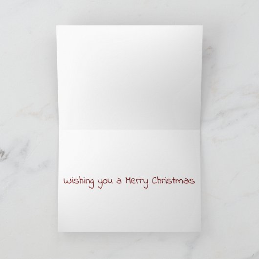 Carte Festif Blanc Arbres de Noël Ornement Rouge (Intérieur)