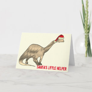 Carte Festif Brontosaurus Père Noël Dinosaure Drôle Slog