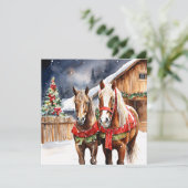Carte Festif Chevaux Brown Noël (Debout devant)