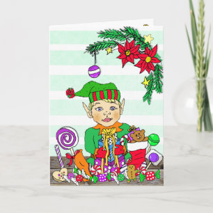 Carte Festif Joyeux elfe de Noël