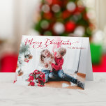 Carte Festif Joyeux Noël Calligraphie<br><div class="desc">Festive Joyeux voeux de Noël dans une police de texte de calligraphie personnalisée (la couleur peut être customisée à l'aide du sélecteur de couleurs dans l'éditeur de design) avec modèle photo,  filtre blanc opaque et champ de texte modifiable.</div>
