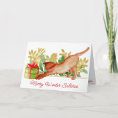 Carte Festif Kitty Chat Hiver Solstice Pagan Holiday (Devant)