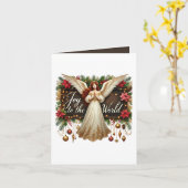 Carte Festif Noël Angel ajouter un message (Fleur jaune)