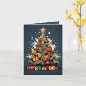 Carte Festif Pop Art Arbre de Noël (Fleur jaune)