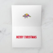 Carte Festif Stegosaurus Funny Père Noël Dinosaur Slogan (Intérieur)