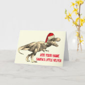 Carte Festif T Rex Drôle Dinosaure de Noël Ironie Citati (Fleur jaune)